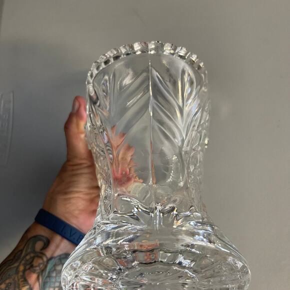 Princes House Cut Crystal Glass Basket Gift House Decor w/ Handle 10" - Picture 5 of 8